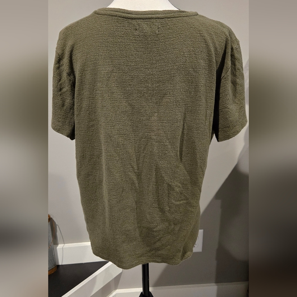 Euc Madewell green tie front blouse sz M. Perfect for office or date night. - Picture 3 of 8
